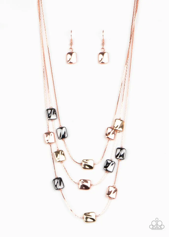 Paparazzi Necklace ~ Downtown Reflections - Copper