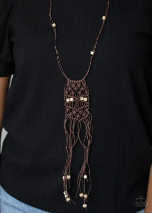 Paparazzi Necklace ~ Macrame Majesty - Brown