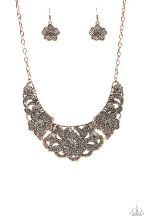 Paparazzi Necklace ~ Petunia Paradise - Copper