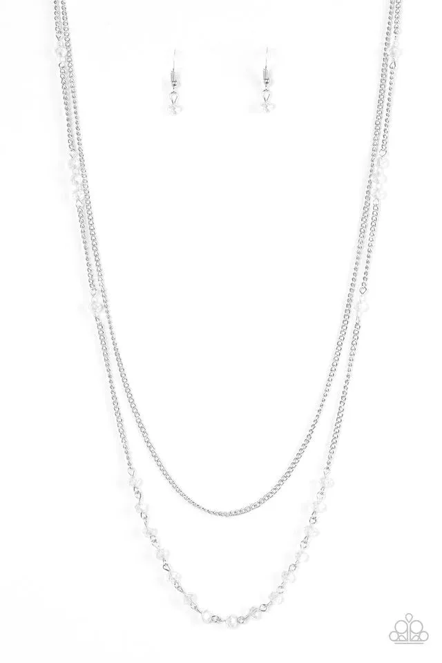 Paparazzi Necklace ~ Rich With Glitz - White