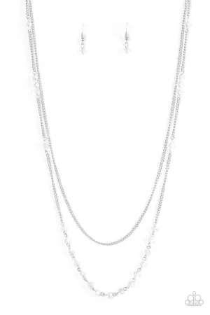 Paparazzi Necklace ~ Rich With Glitz - White