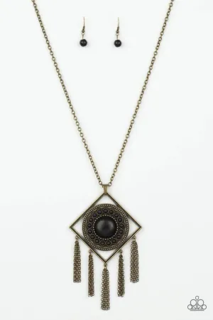 Paparazzi Necklace ~ Sandstone Solstice - Brass