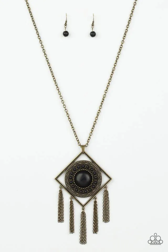 Paparazzi Necklace ~ Sandstone Solstice - Brass