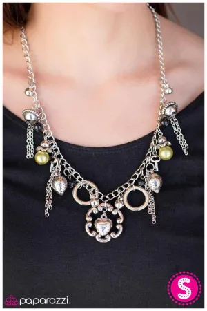 Paparazzi Necklace ~ Trinkets and Tassels - Green