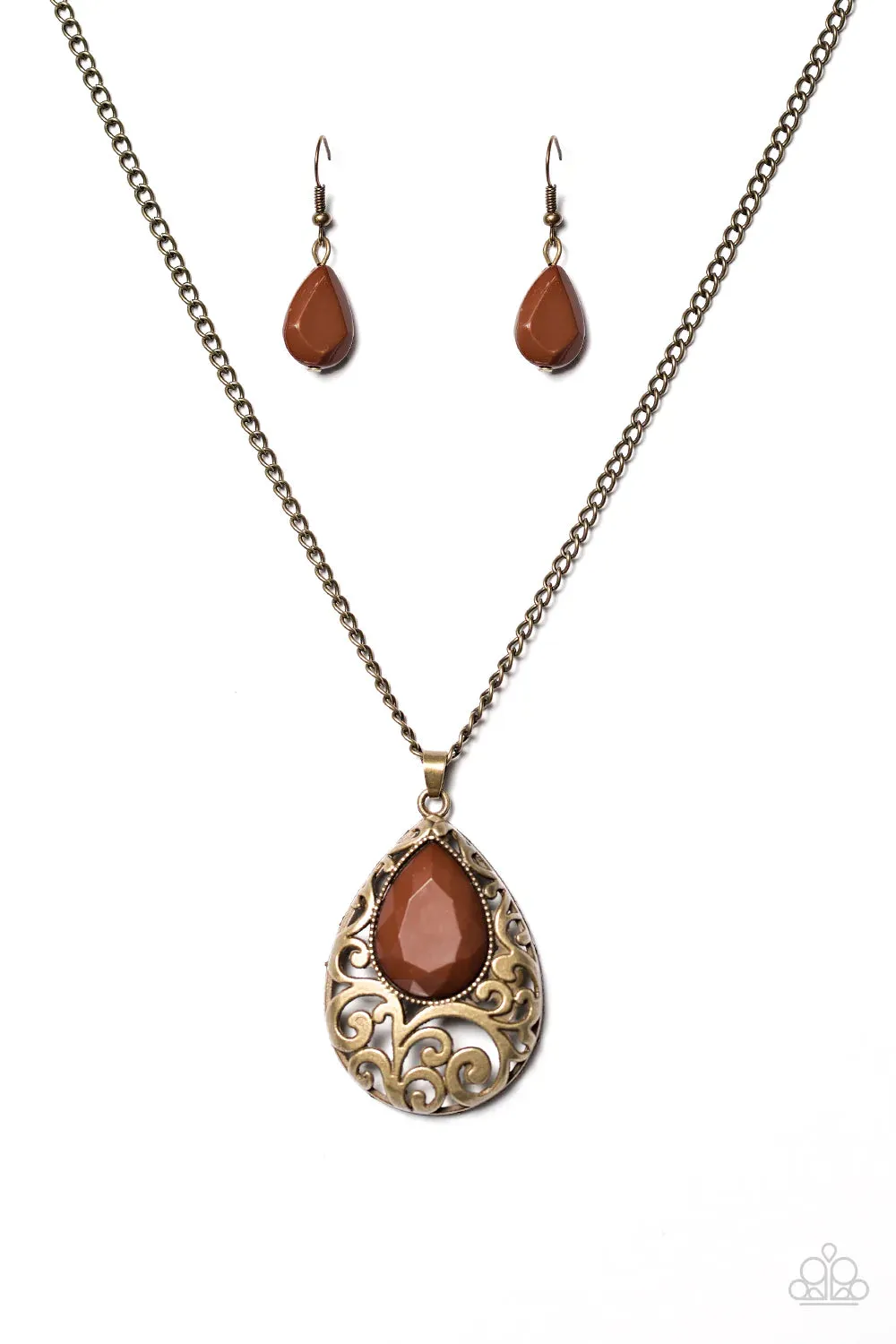 Paparazzi Necklace ~ Voguish Vanity - Brown