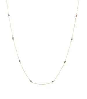 Perla Mini Necklace Multi Teal Gold