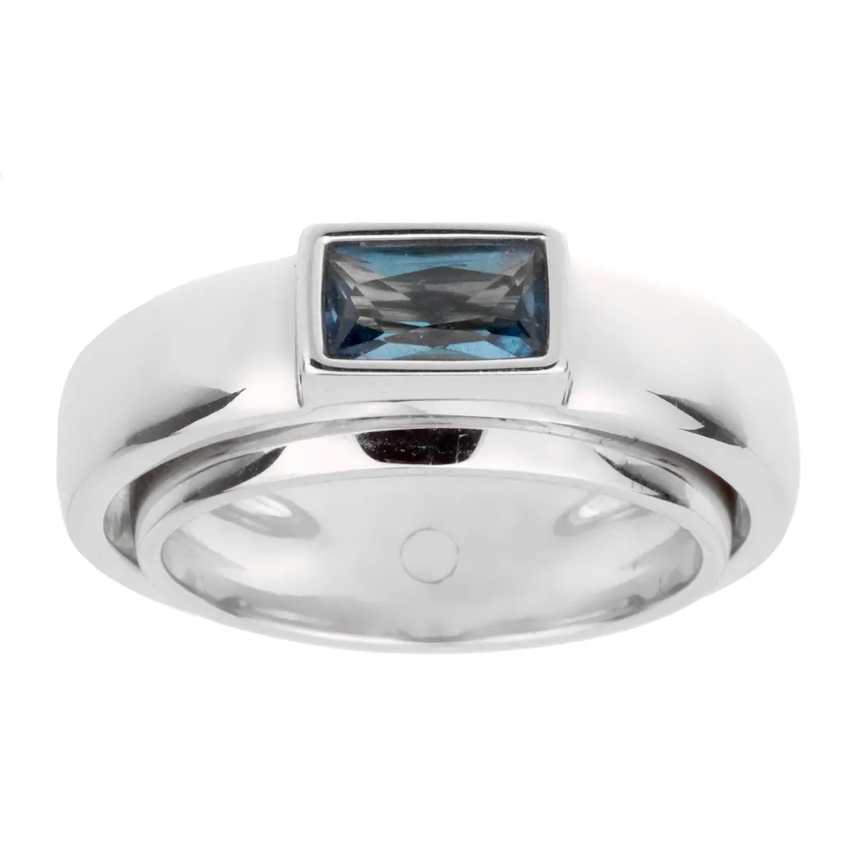 Piaget Possession Blue Topaz White Gold Ring Sz 6 1/4