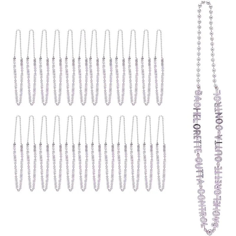 Pink Bead Necklaces, Bridal Party Supplies, Bachelorette Outta Control (24 Pack)