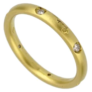 Pomellato Matte Finish Diamond Yellow Gold Band Ring Sz 4 1/4