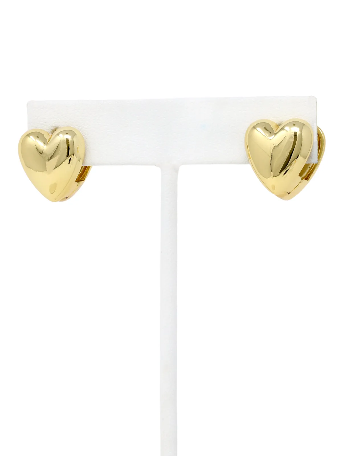 Puffy Heart Huggie Earrings