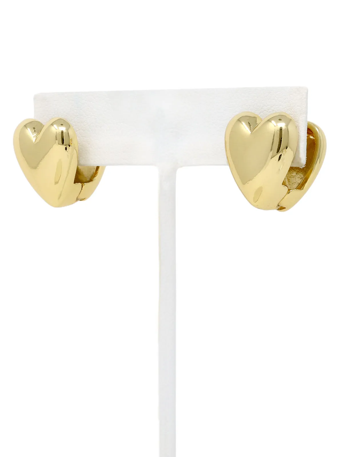 Puffy Heart Huggie Earrings