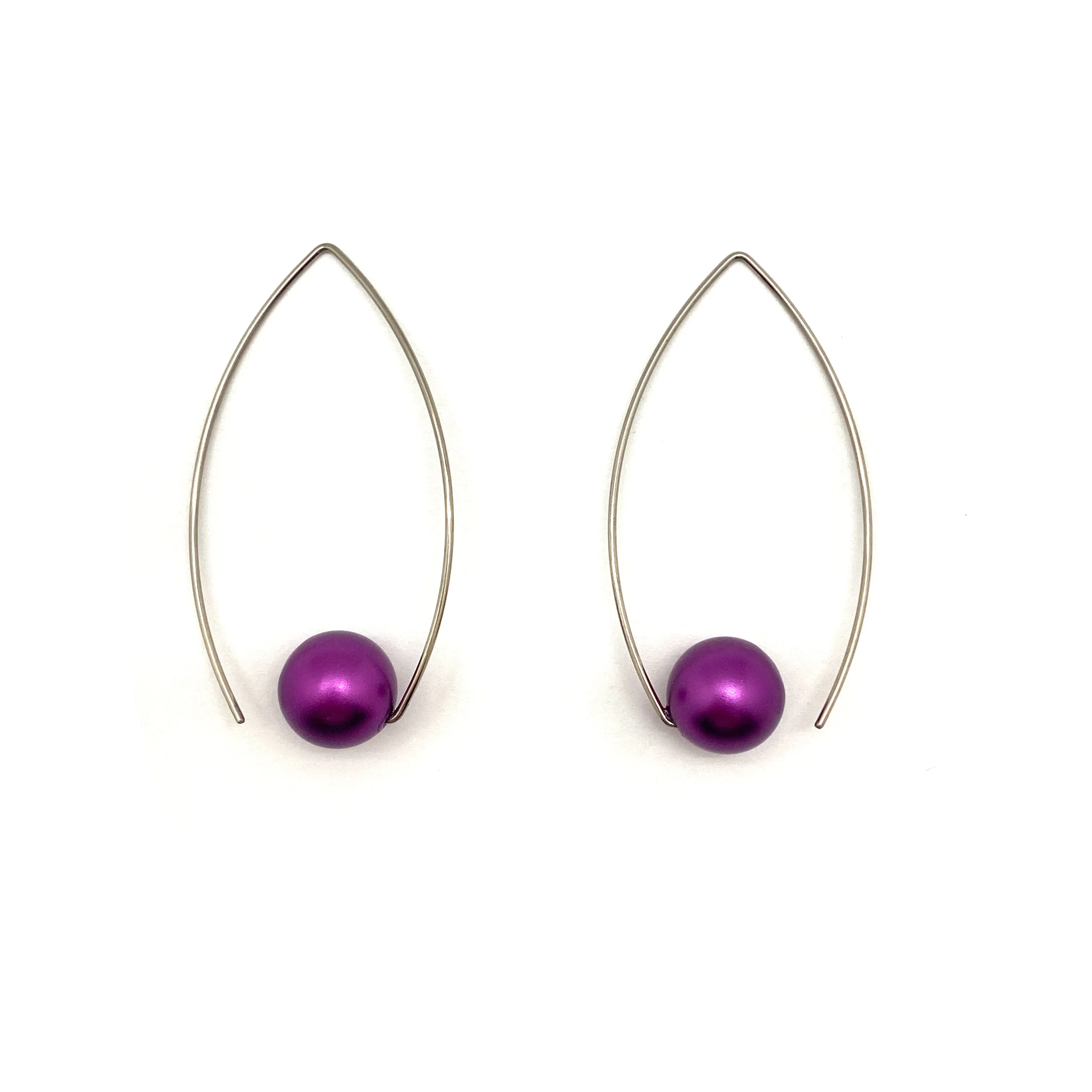 Purple Inverted Sphere Earrings