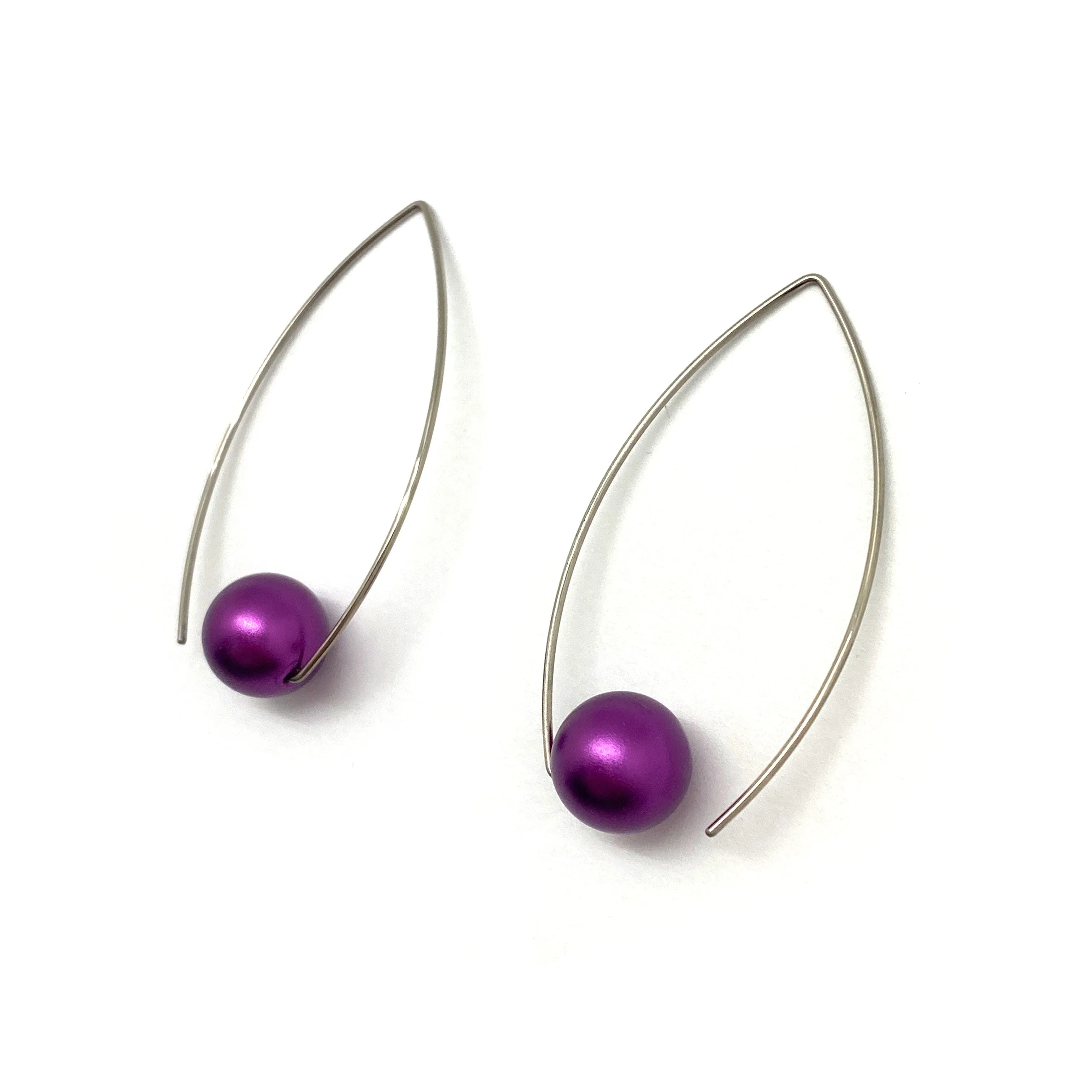 Purple Inverted Sphere Earrings