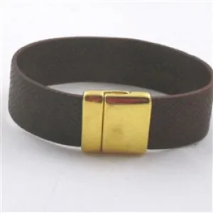 Rich Brown Leather Cuff Bracelet for a Man