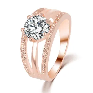 Rose Gold Color Crystal Ring