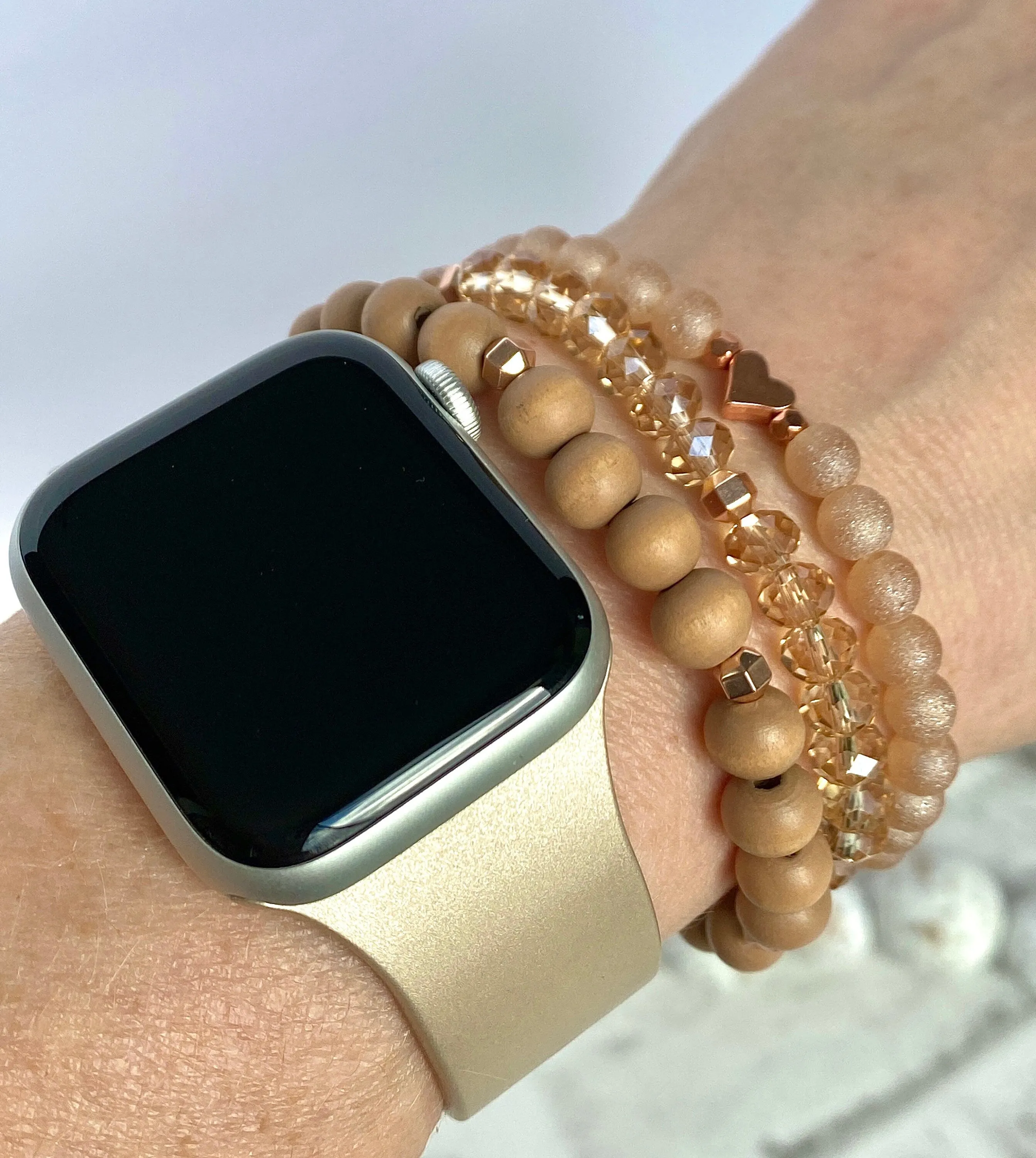 Rose Gold/Peach Stacking Bracelets/Stretch Bracelets/Layering Bracelets