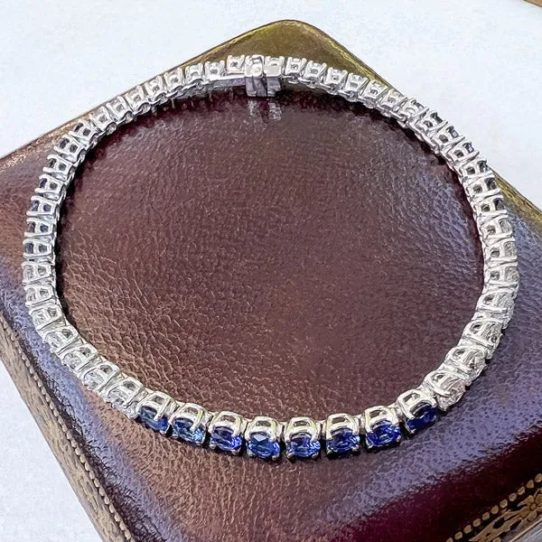 Sapphire & Diamond Tennis Bracelet