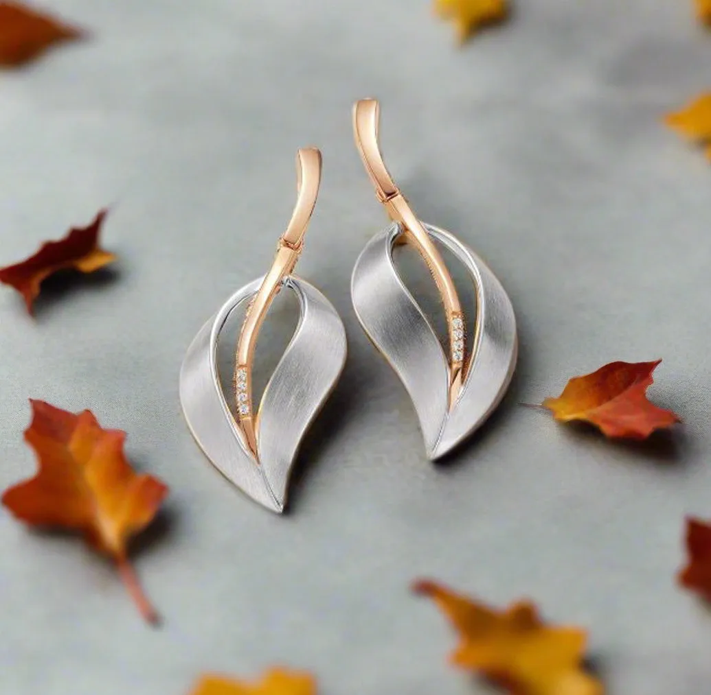 Satin Leaf Earrings