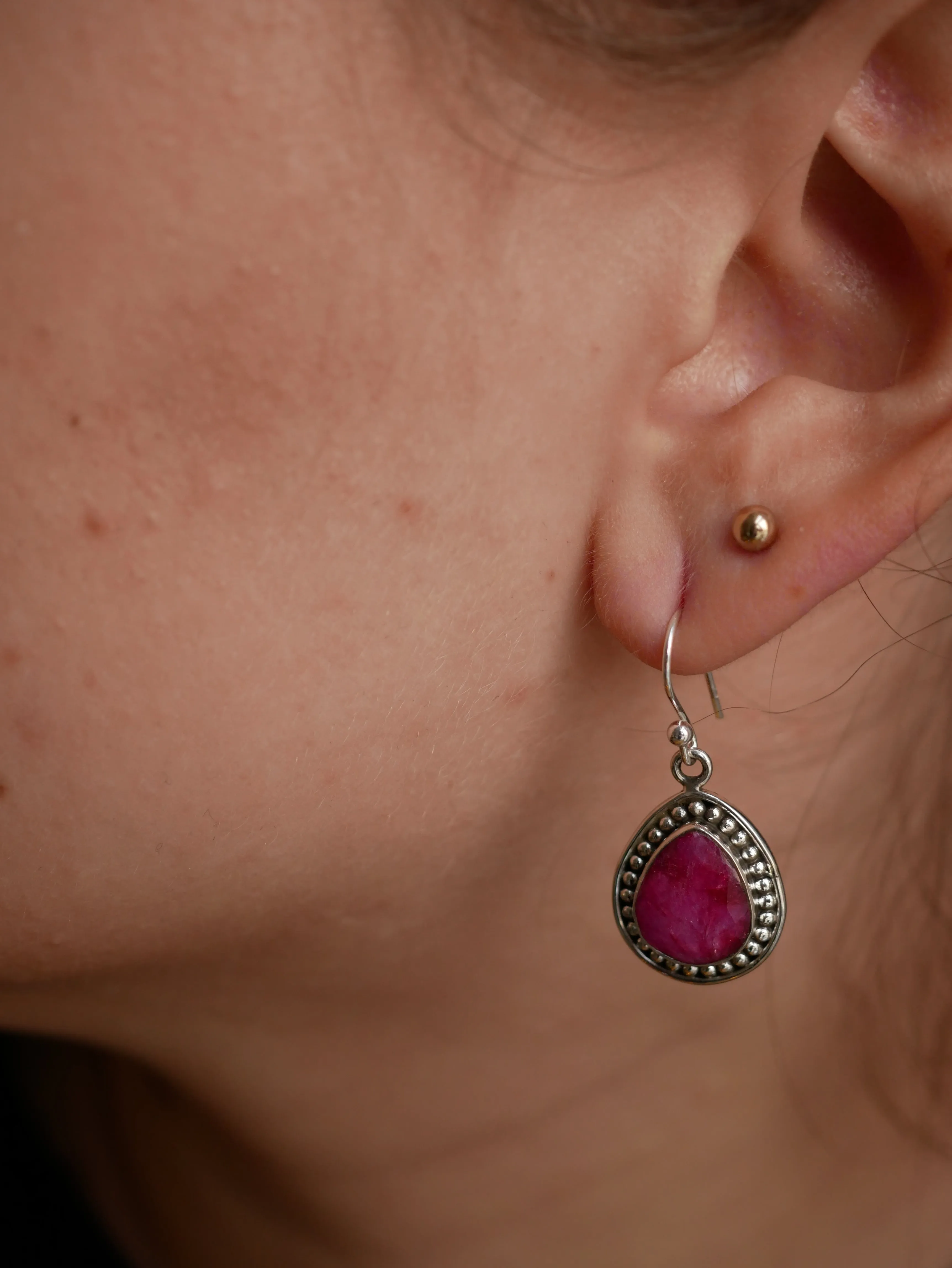 Semi-precious Ruby Xenia Earrings