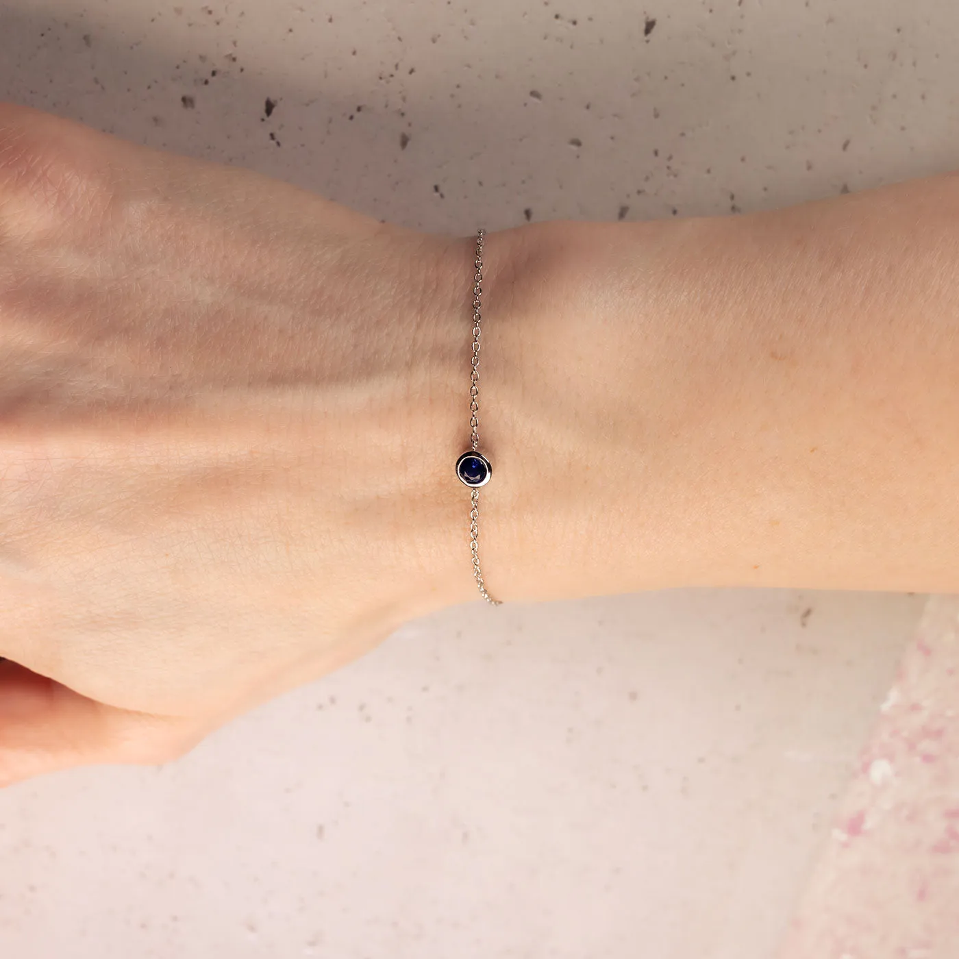 September Birthstone Bracelet - Blue Spinel