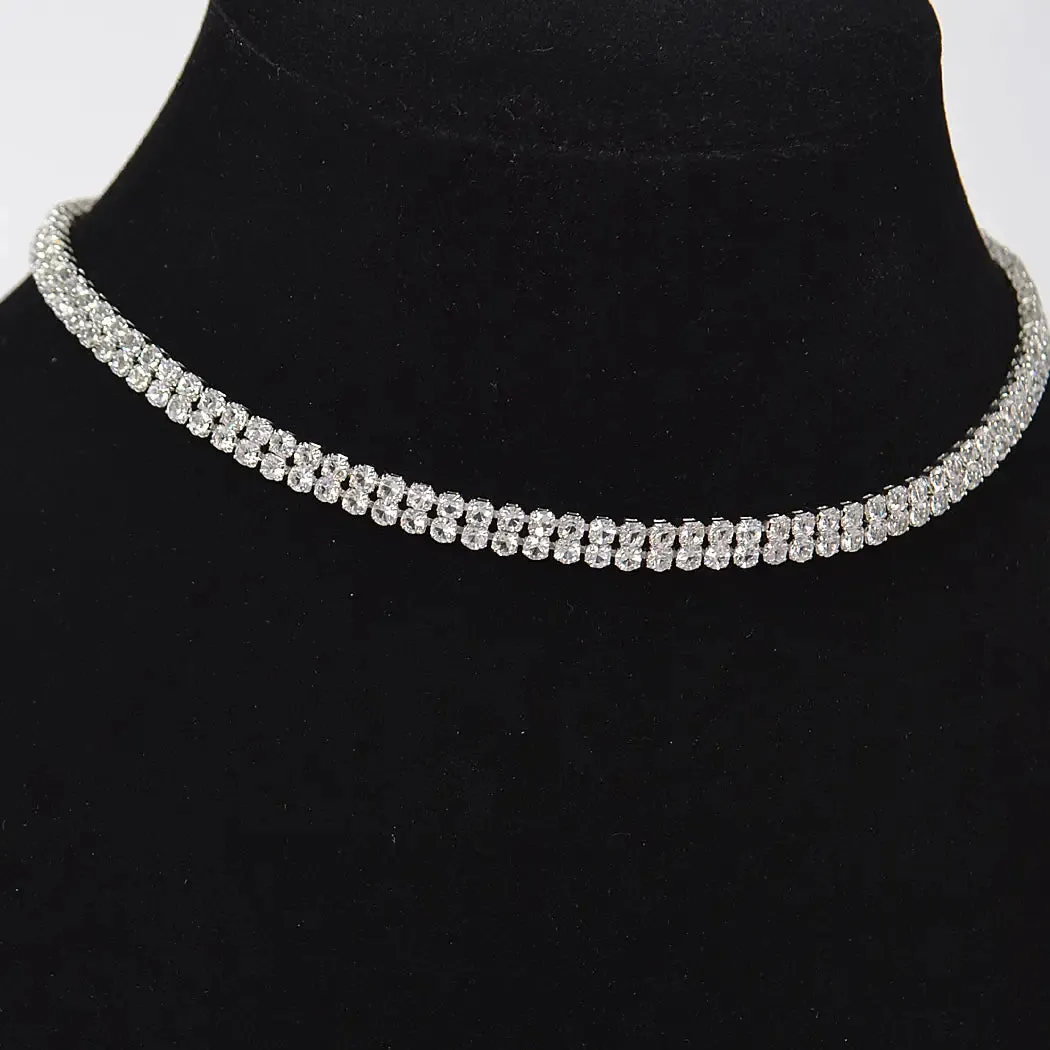 Shiny Silver Choker Necklace