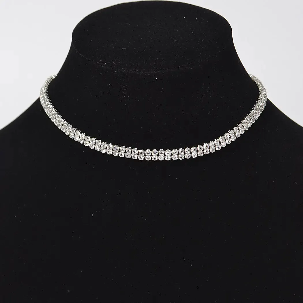 Shiny Silver Choker Necklace