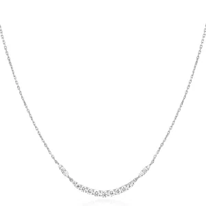 Silver Arc Pavé Necklace