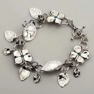 Silver Bracelets Israeli bracelets floral bracelet Boho jewelry flower