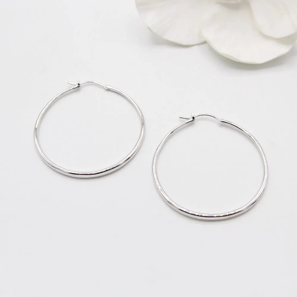 Silver Luxe Hoop Earrings