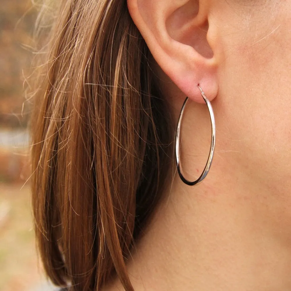 Silver Luxe Hoop Earrings