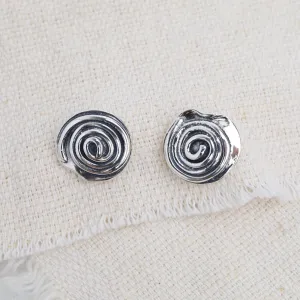 Silver Spiral Post Earrings