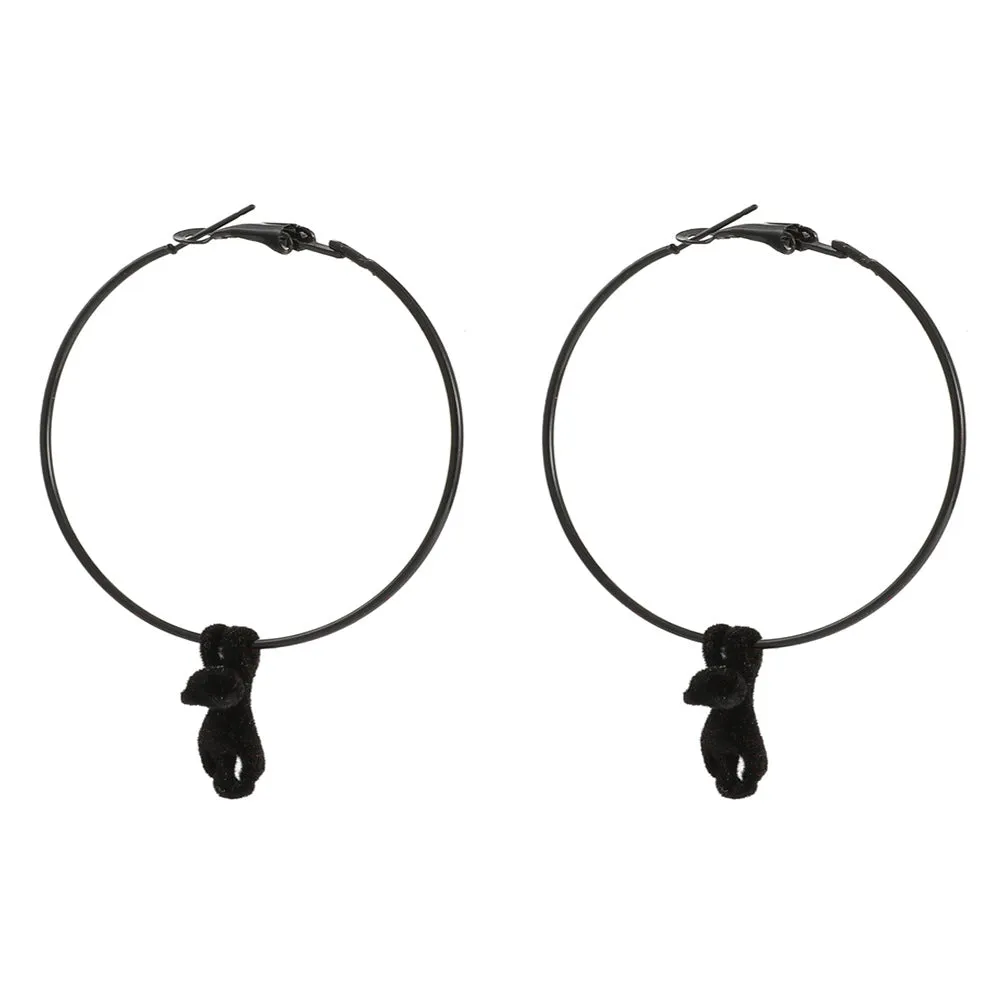 Simple Ethnic Style Kitten Circle Earrings Female Geometric