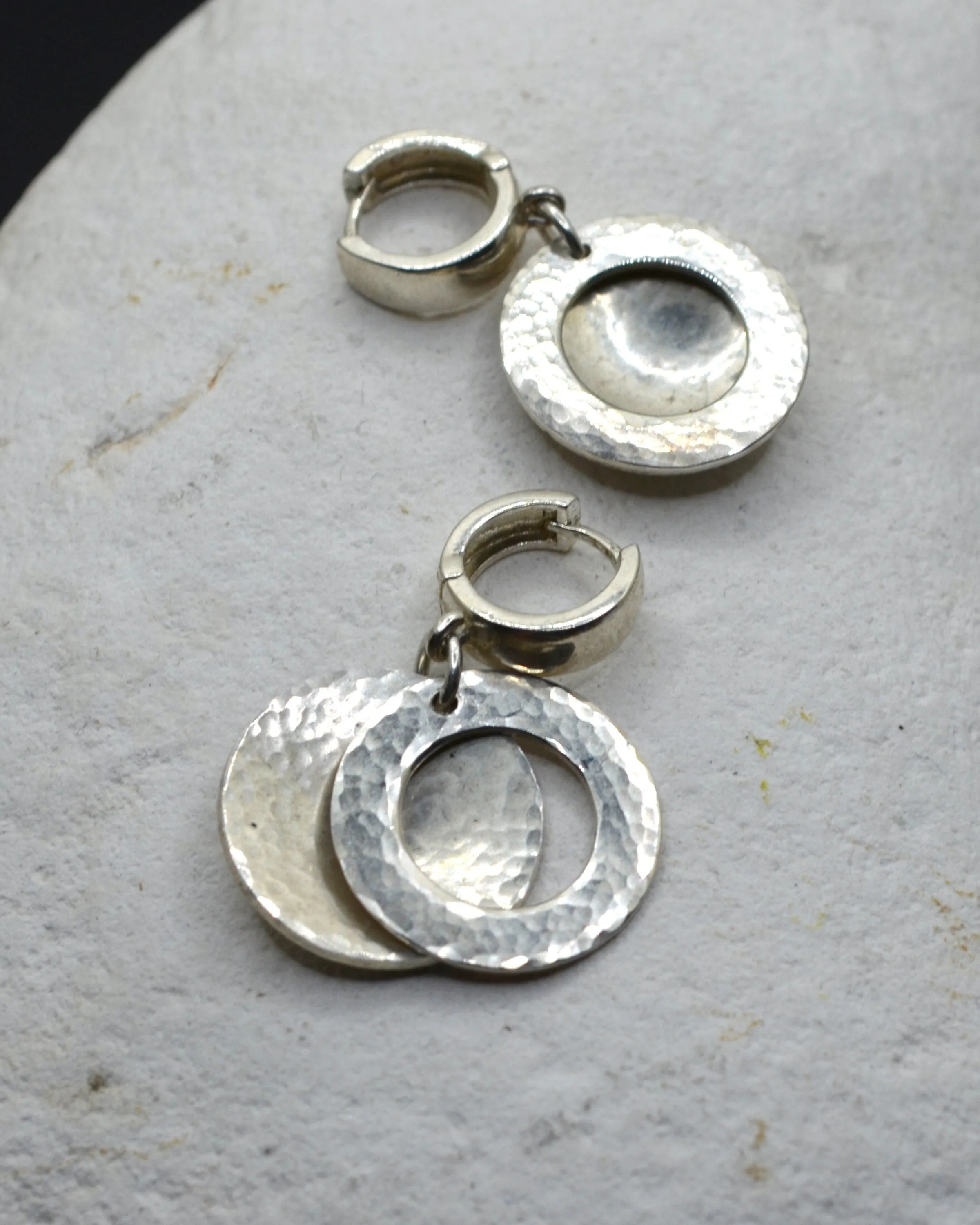 Simple large silver hammered