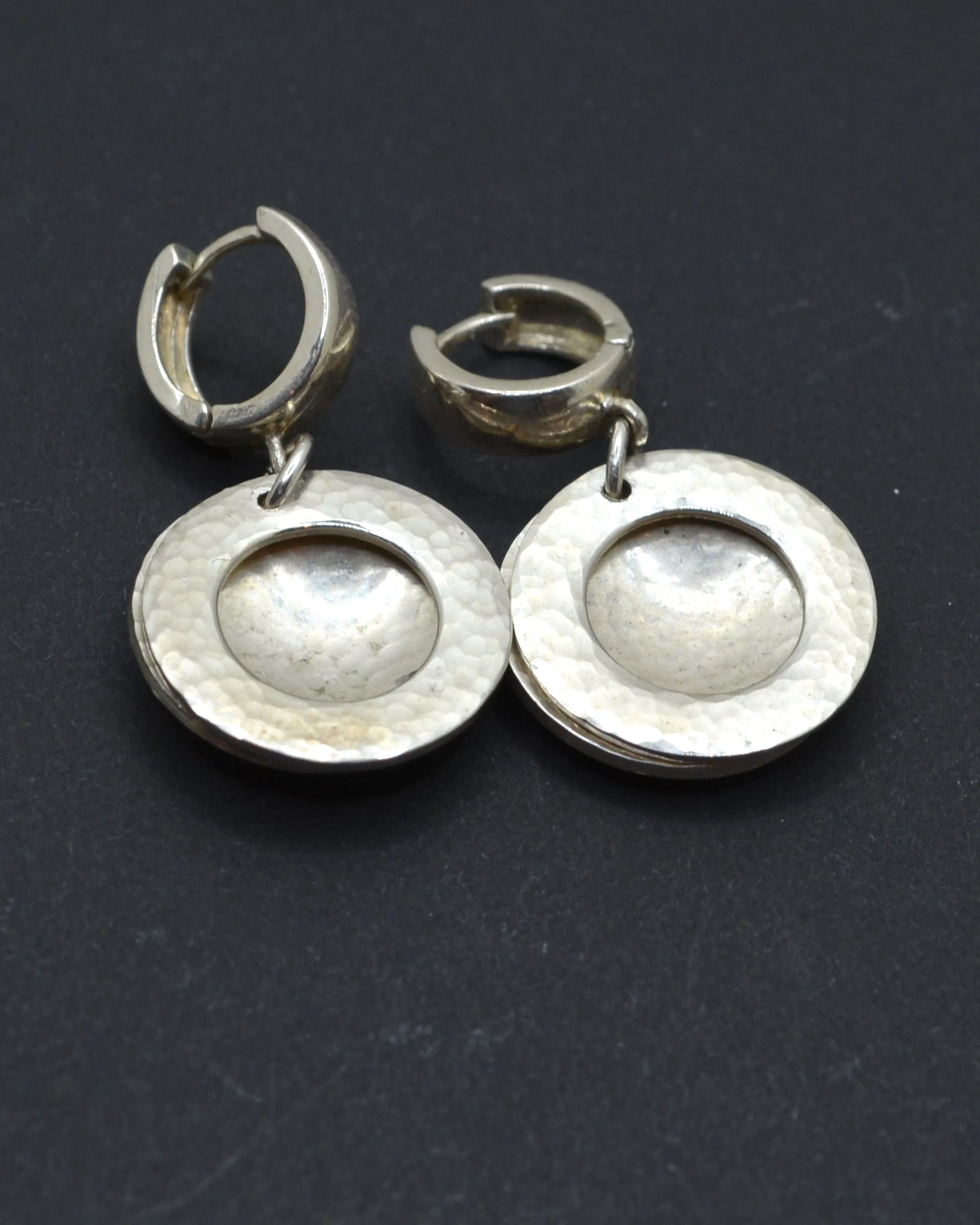 Simple large silver hammered