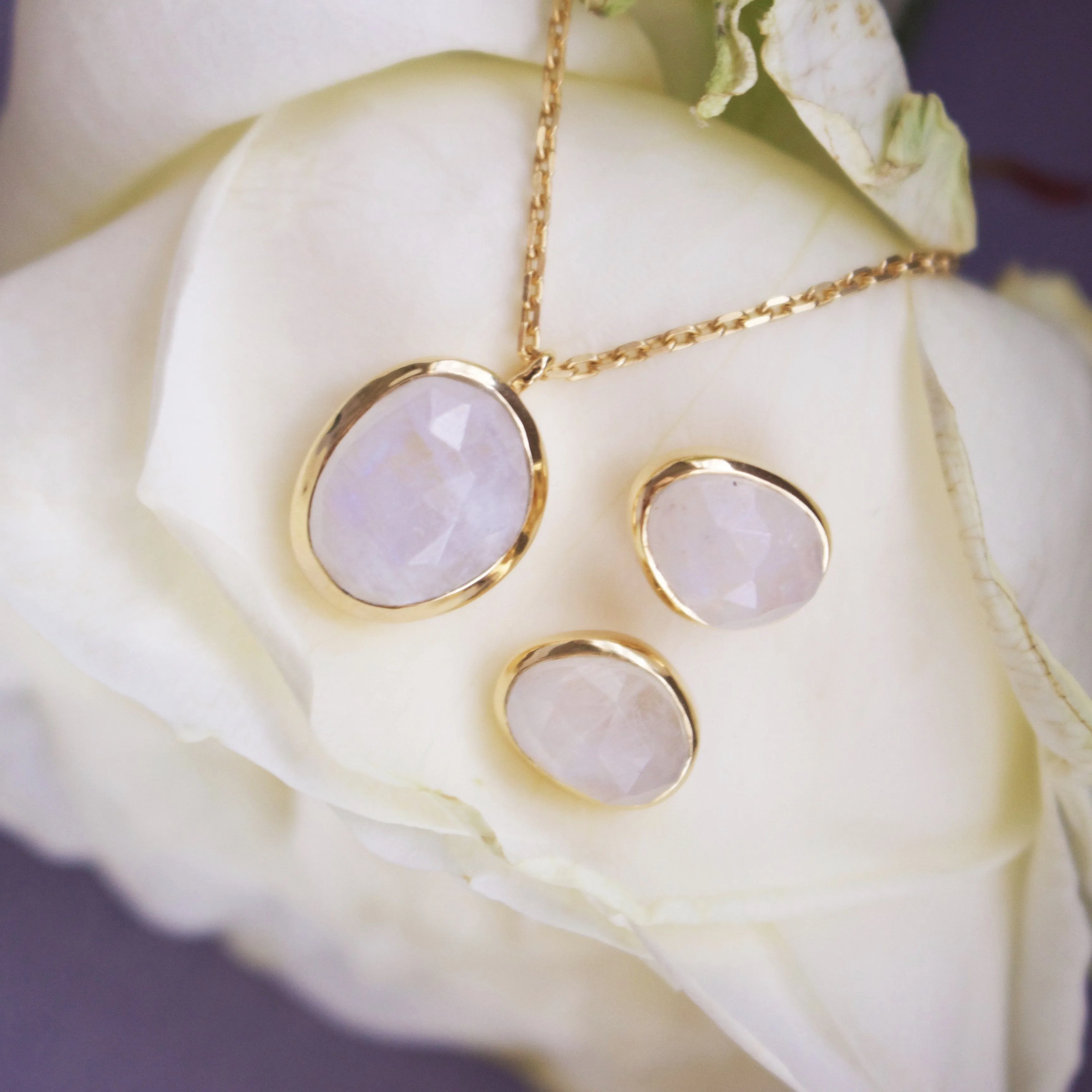 Simple Moonstone Earrings