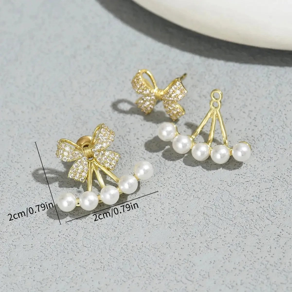 Simple Zircon Bow Earrings