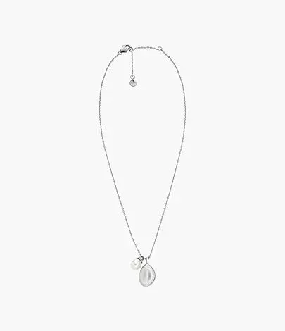 SKJ1831040 - Skagen Agnethe Pearl White Freshwater Pearl and Pebble Pendant Necklace for women