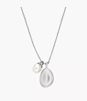 SKJ1831040 - Skagen Agnethe Pearl White Freshwater Pearl and Pebble Pendant Necklace for women