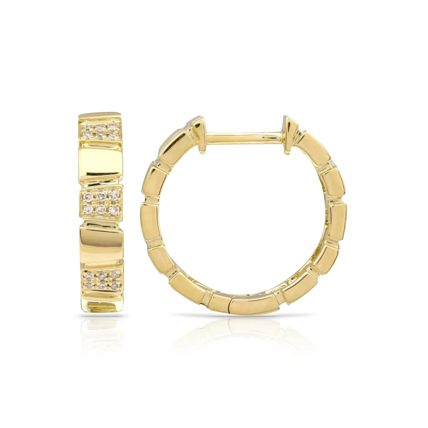 Solid Bold Diamond Hoops