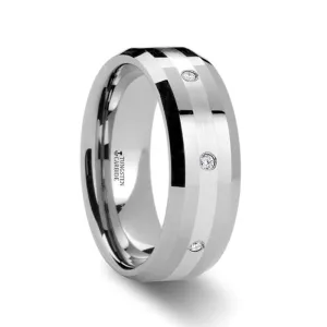 STAFFORD | Diamond Tungsten Ring Silver Inlay