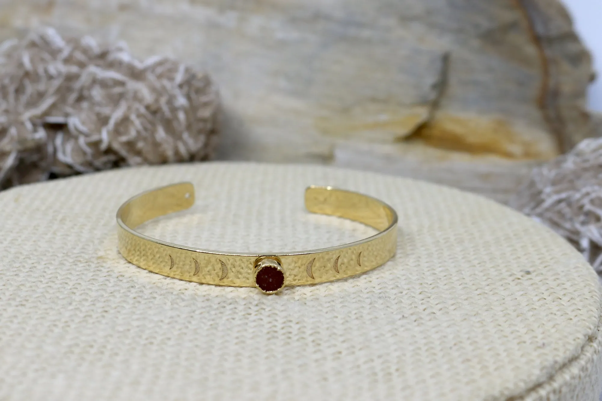 Stella // Moon Phase Druzy Bracelet, Silver or Gold, Healing Stone // BH-B022