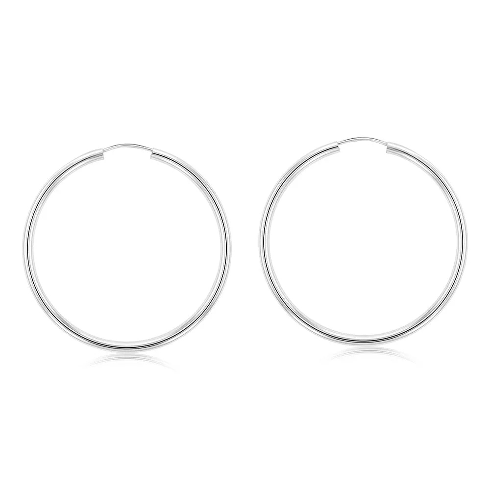 Sterling Silver Plain 30mm Sleeper Earring