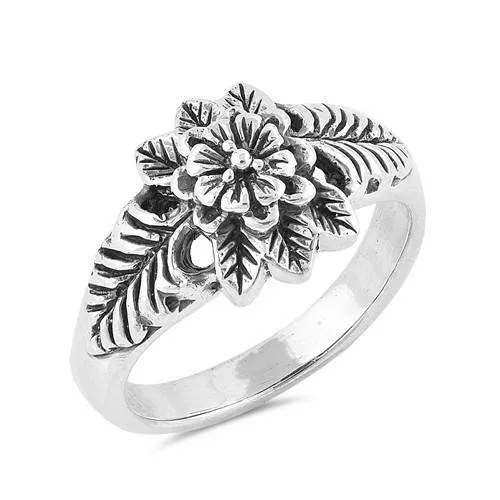 Sterling Silver Plumeria Flower Ring