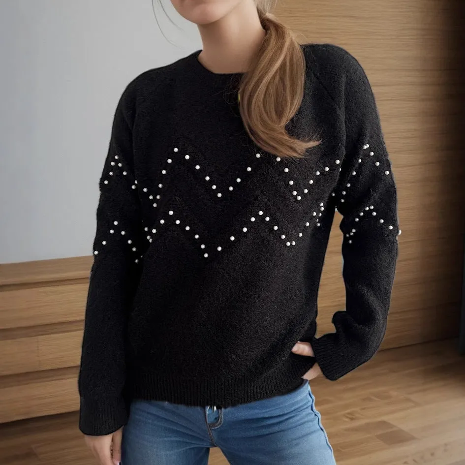 Stylish Jumper with Pearl