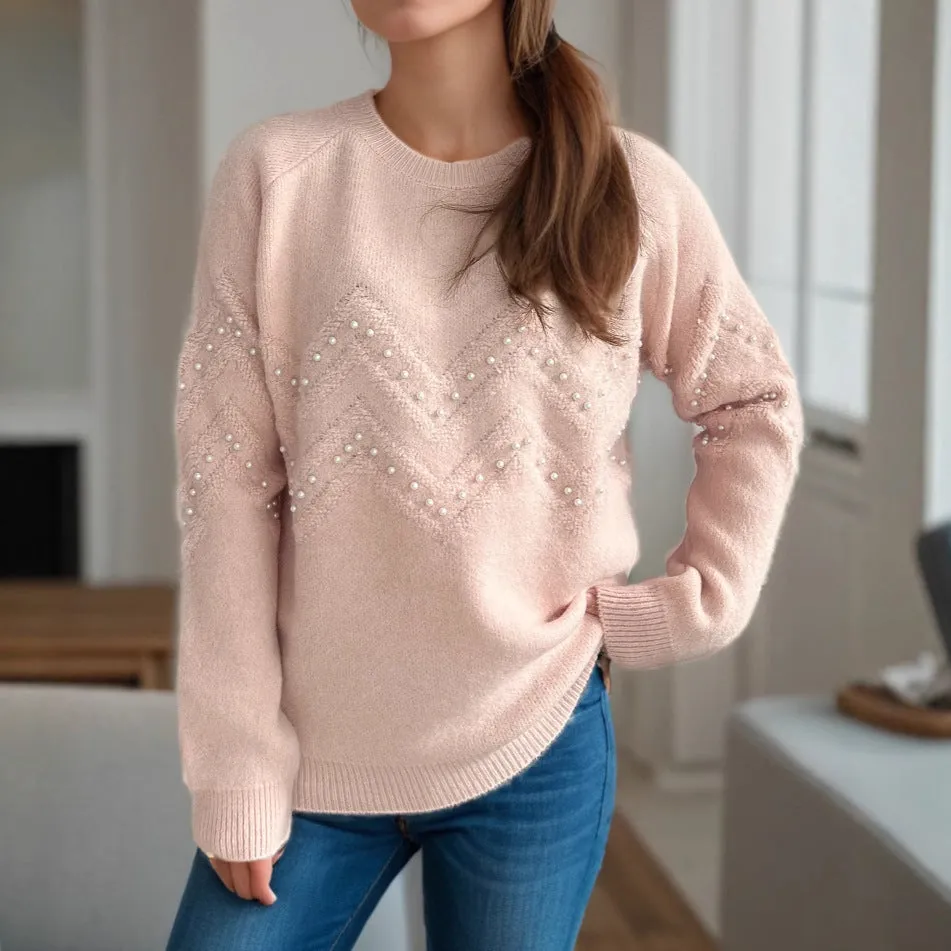 Stylish Jumper with Pearl