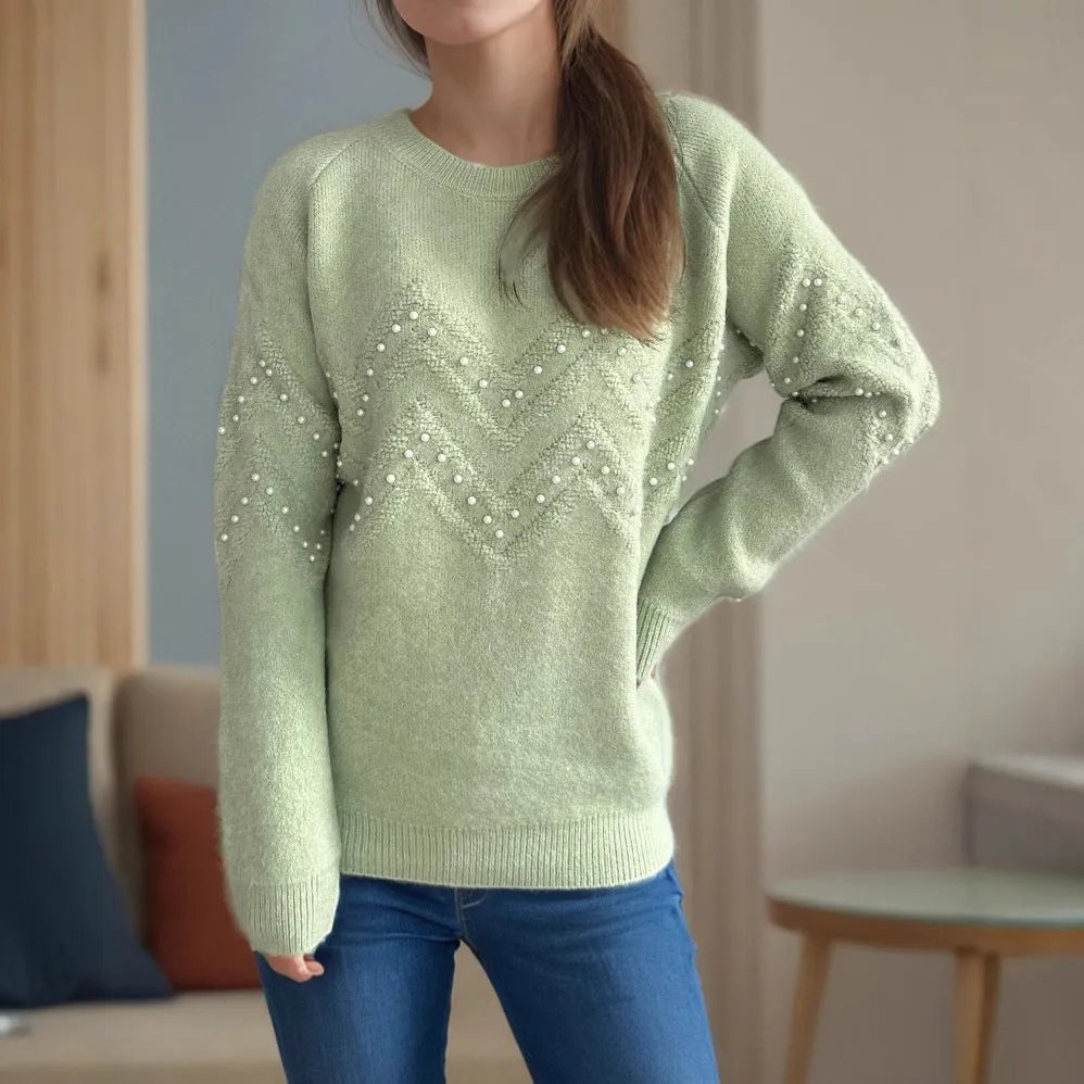 Stylish Jumper with Pearl