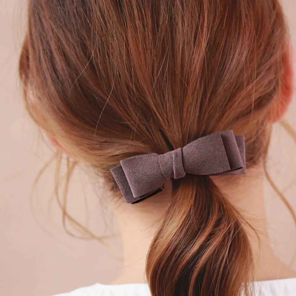 Suede Bow Ponytail Cuff