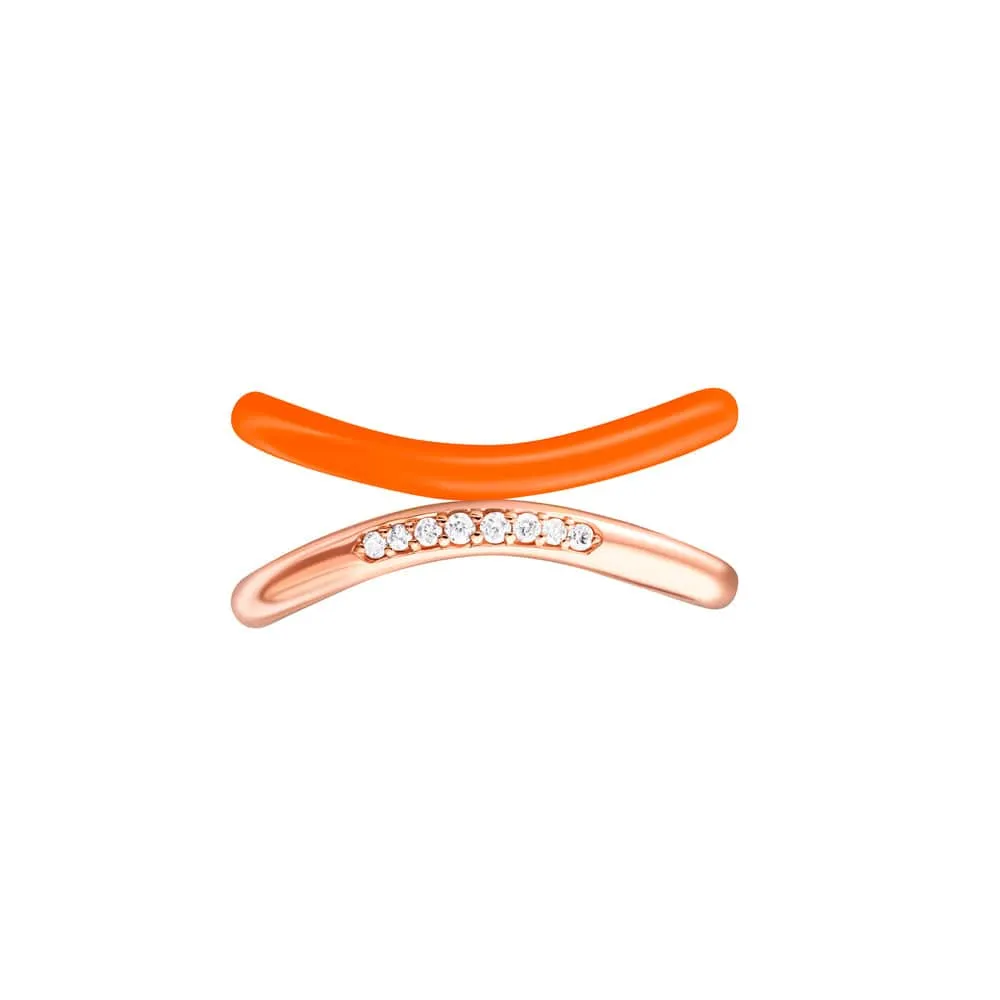 Sukar Ring Neon Orange Ceramic Enamel