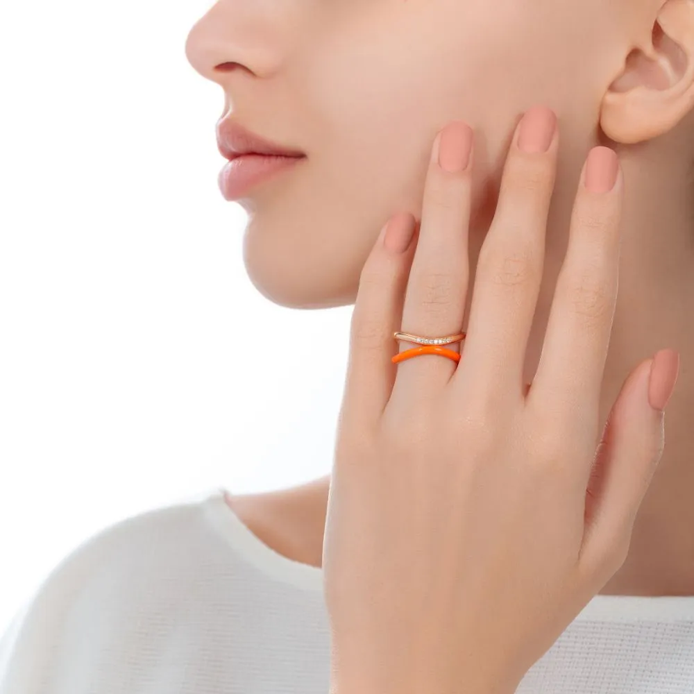 Sukar Ring Neon Orange Ceramic Enamel