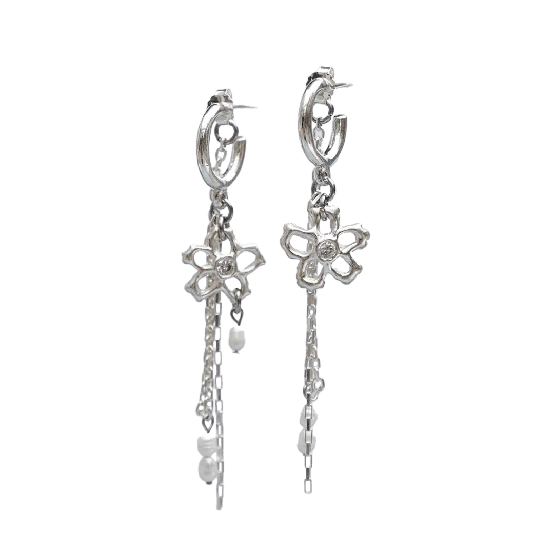 Sunday Feel Lazy Daisy Earrings (Silver)